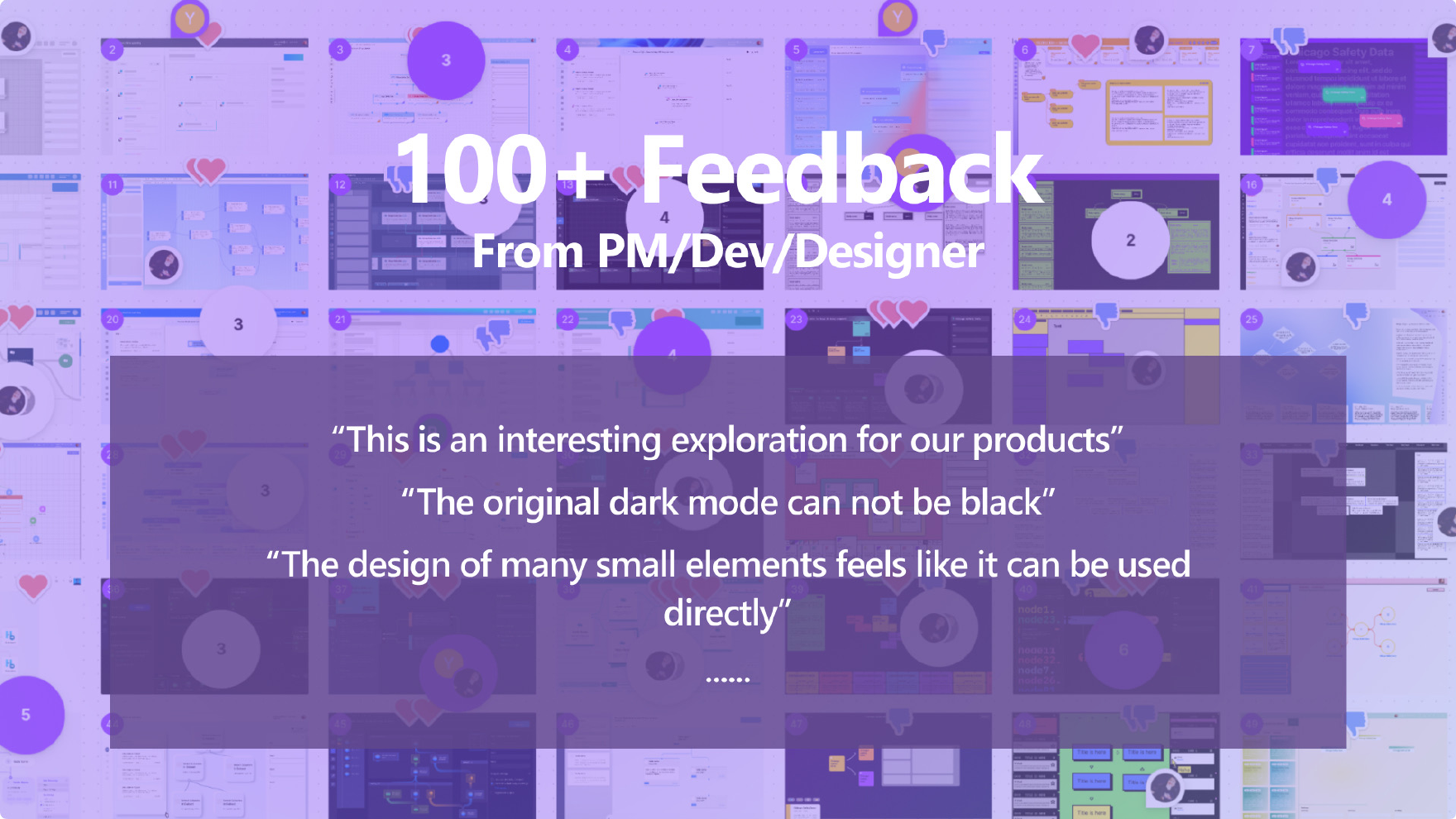 More than 100 pieces of design sprint feedback